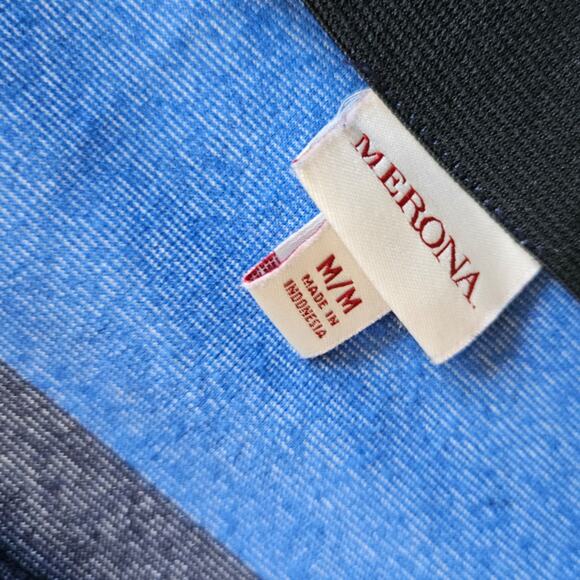 Merona Blue and Black Stripe Pencil Skirt sz M - Picture 2 of 3